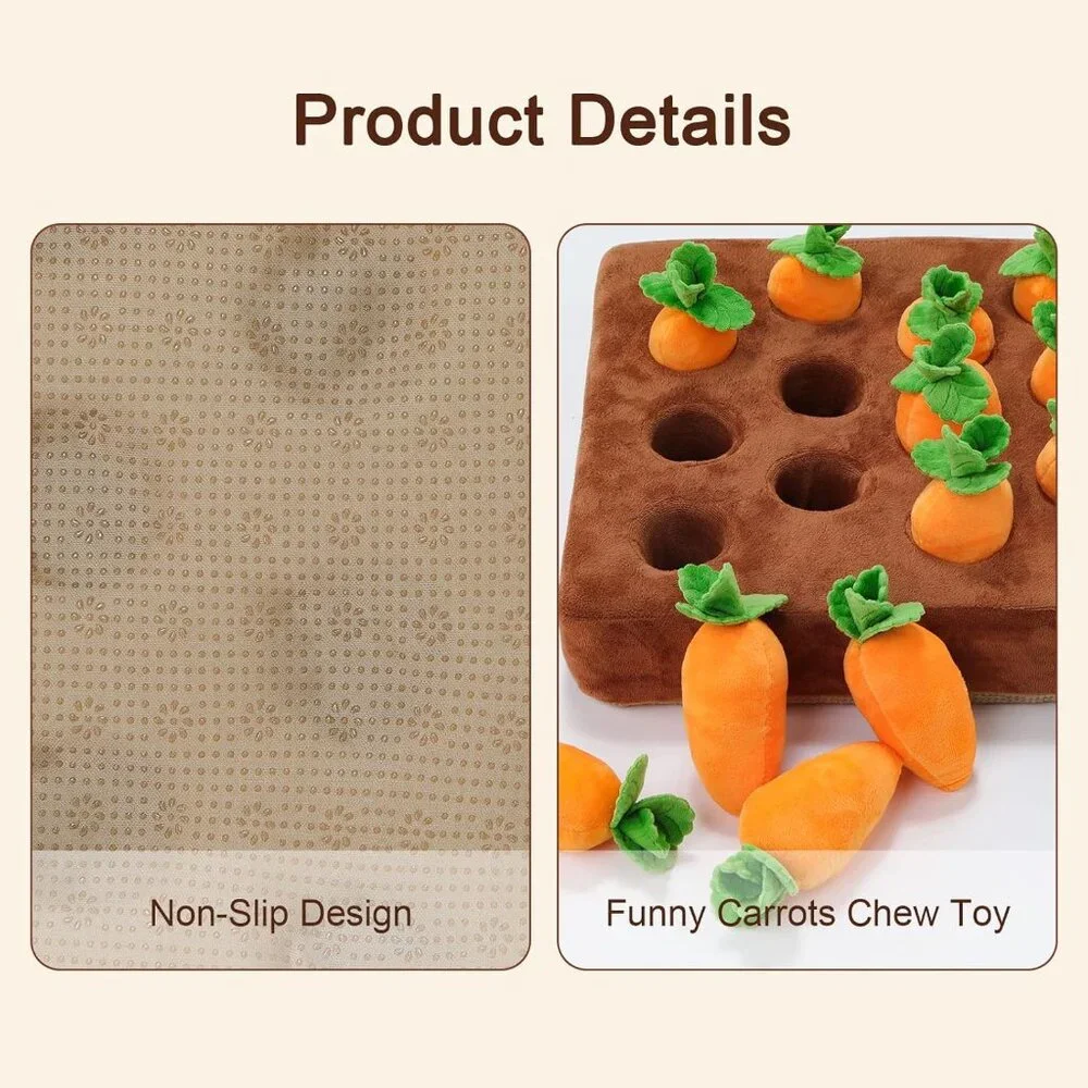 Carrot Patch Snuffle Mat, Foraging Enrichment Puzzle Feeder for Dogs
